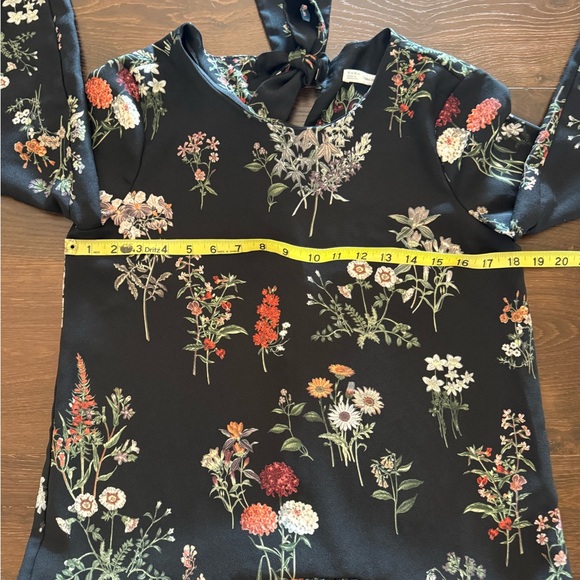 Zara Flowy Black Romper with Floral Design, Sz:S - Picture 8 of 9